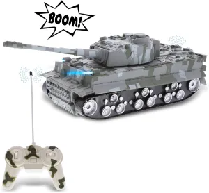 Mozlly RC Army Tank Toy with Lights and Battle Sounds - Cool Military Tank Remote Control Toy with Rotating Turret, Realistic RC Army Model Tank, Cute Military RC Toy Army Tank Vehicle for Kids