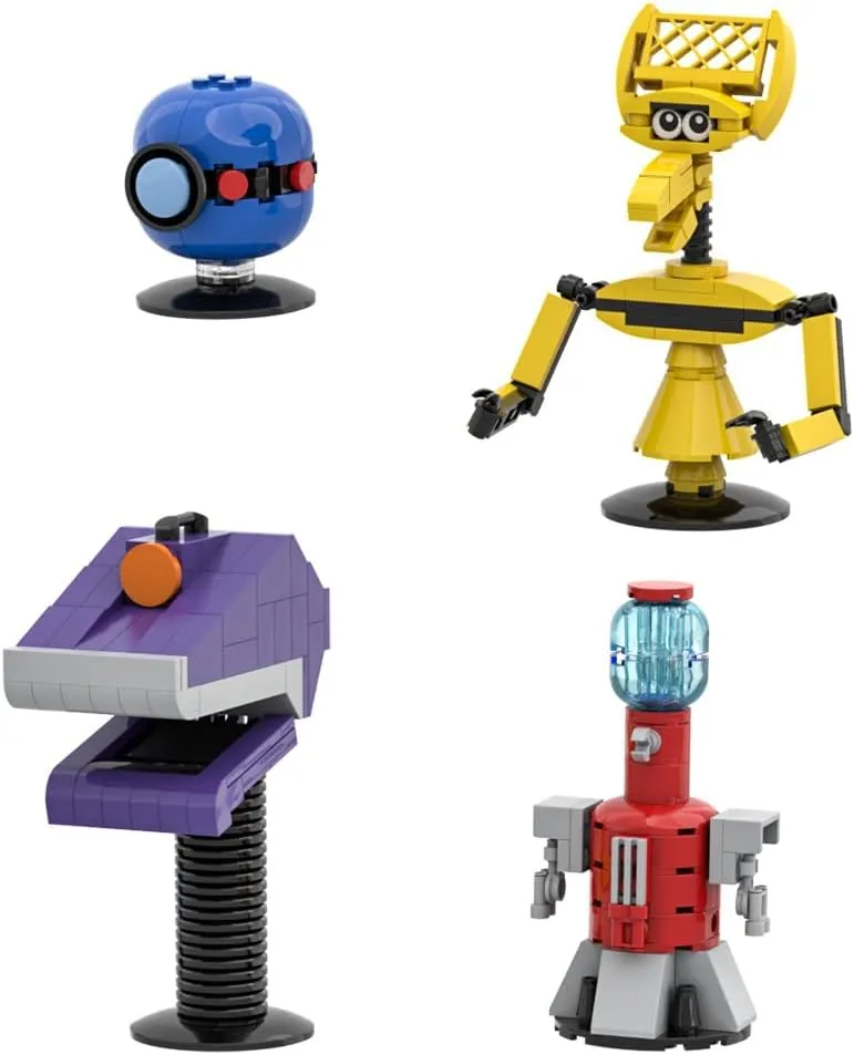MST3KK Building Blocks Set 4 in 1, Tom Servo, Crow T. Robot, Gypsy, Cambot Figure Cartoon Model Toys, Home Decor Coctible for TV Shows Fans, Great Present for Adults, Kids 6 , 249 Pcs