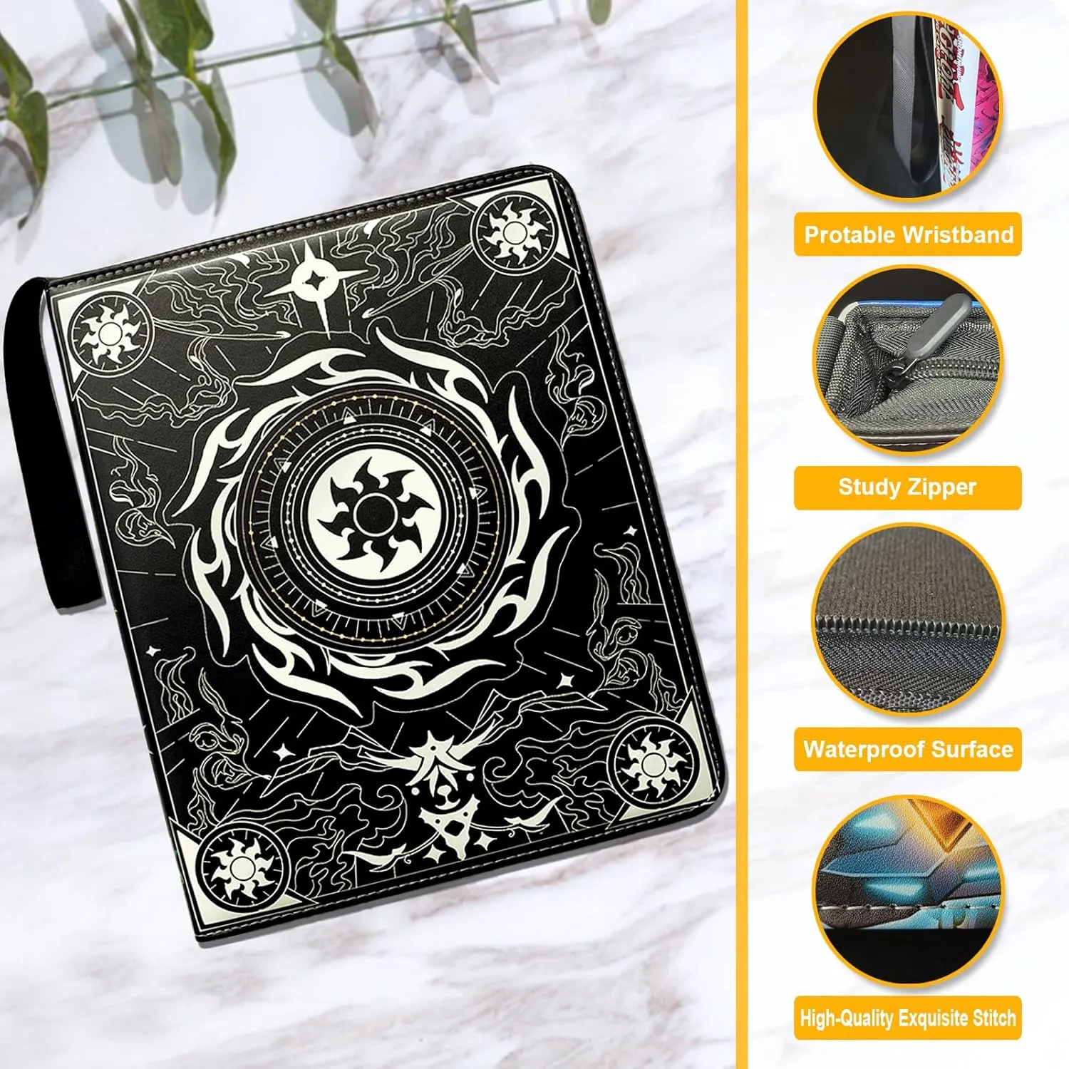 MTG element Card Binder Fits 900 Cards Card Collector Album Holder,with 50 Removable Sleeves Toys Gifts for Boys Girls (Light)