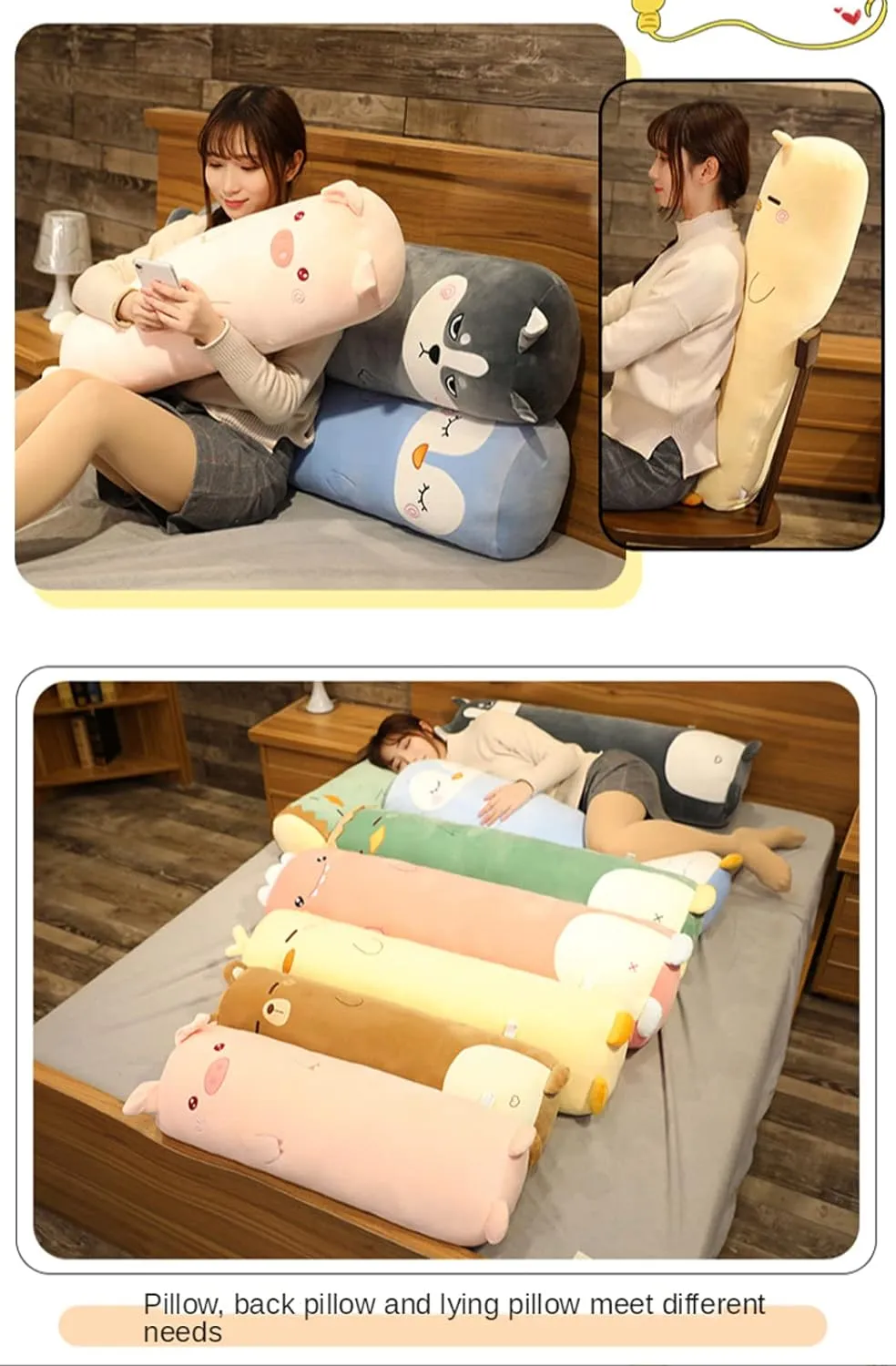MUPI Plush Cute Body Pillow - Cuddle Sleeping Big Animal Shaped Boyfriend Pillow Toy Gift for Girlfriend (Yellow Duck 27 Inch)