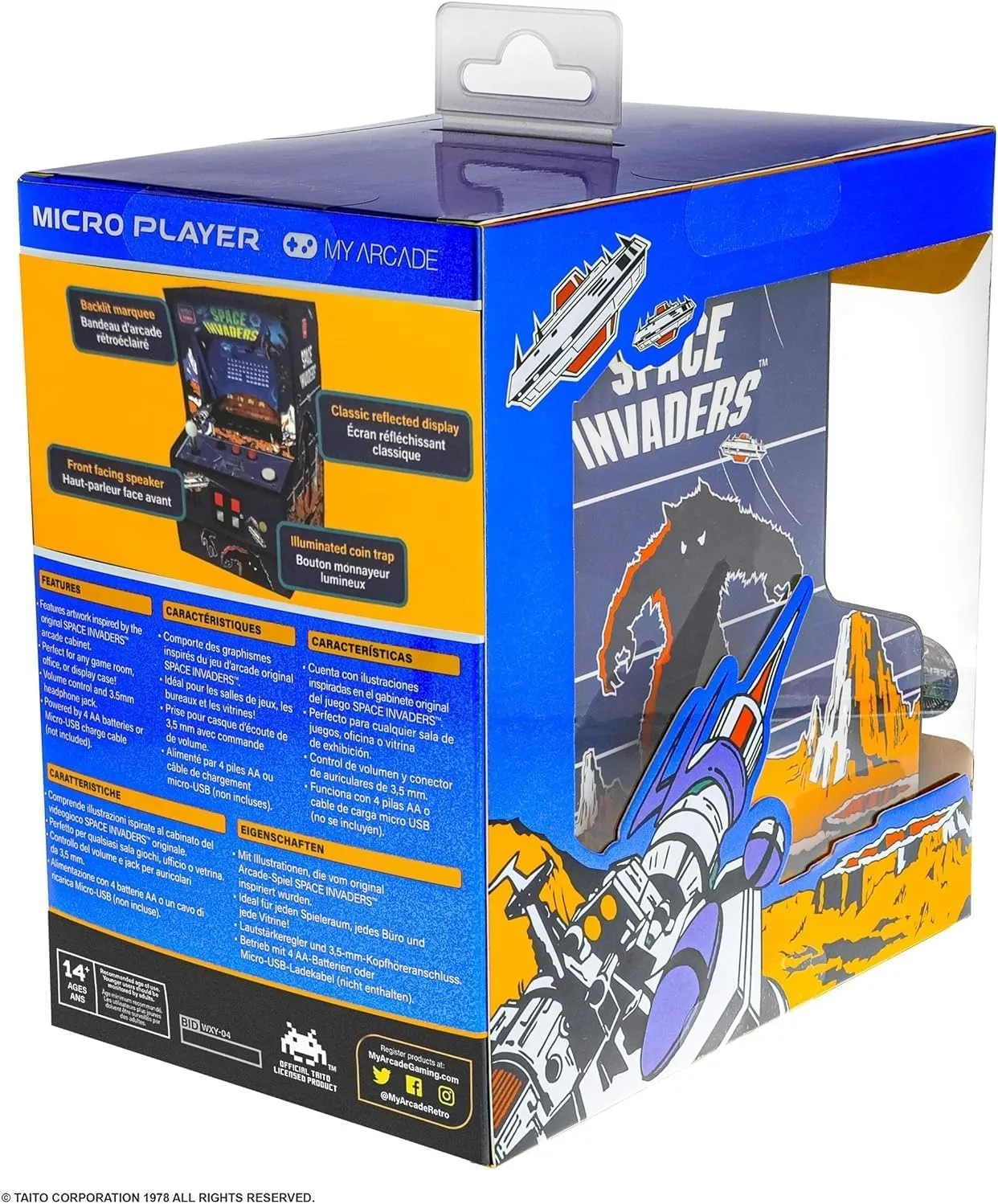 My Arcade Space Invaders Micro Player: Mini Arcade Machine Video Game, Fully Playable, 6.75" Collectible Premium Edition