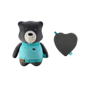 myHummy Mia Graphite - The Cuddly Friend with Back Pocket for Heat Cushions or Sound Module, Including Heart-Shaped Fabric Bag