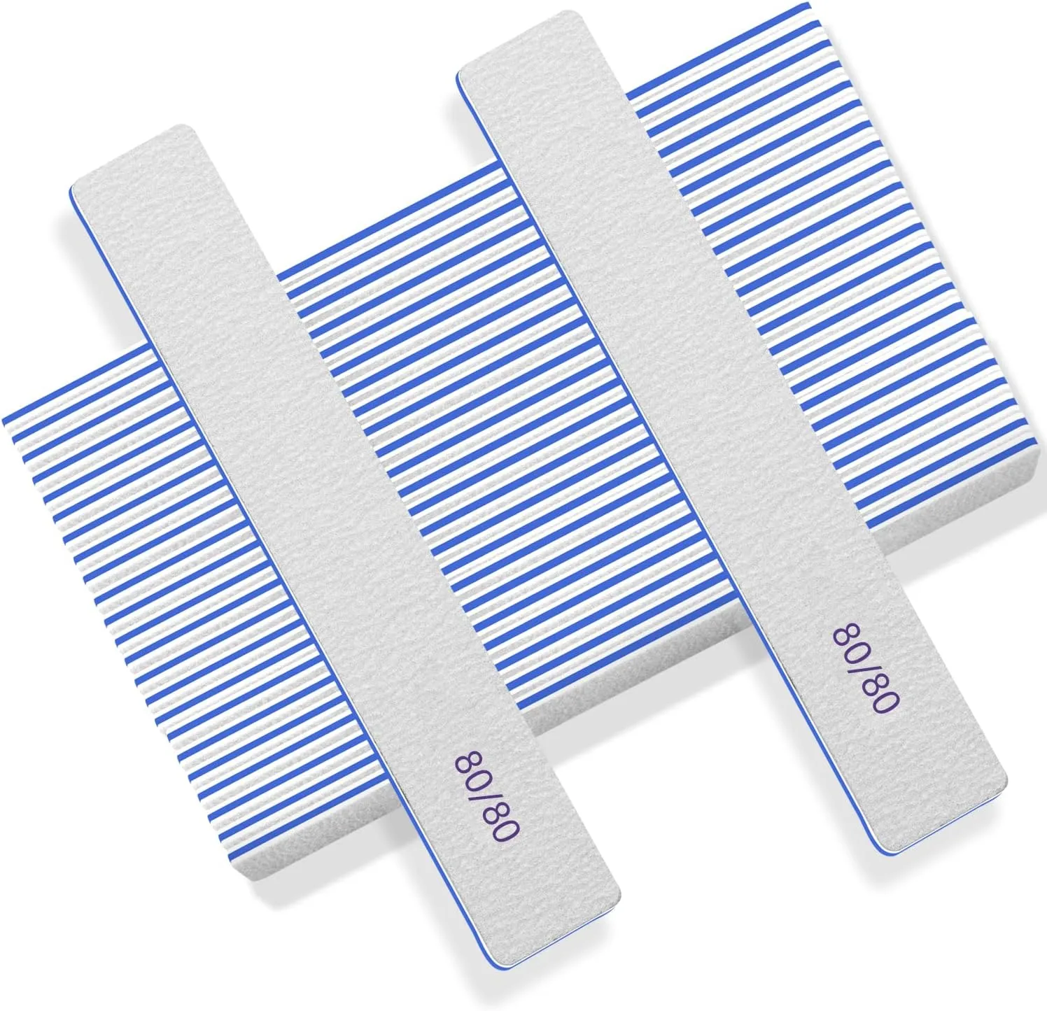 Nail Files 50pcs-Nail File 80/80 Grit for Acrylic Nails, Rough Nail Files Emery Boards for Artificial Nails, Fake Nails, Professional Double Sided Jumbo Zebra Nail File
