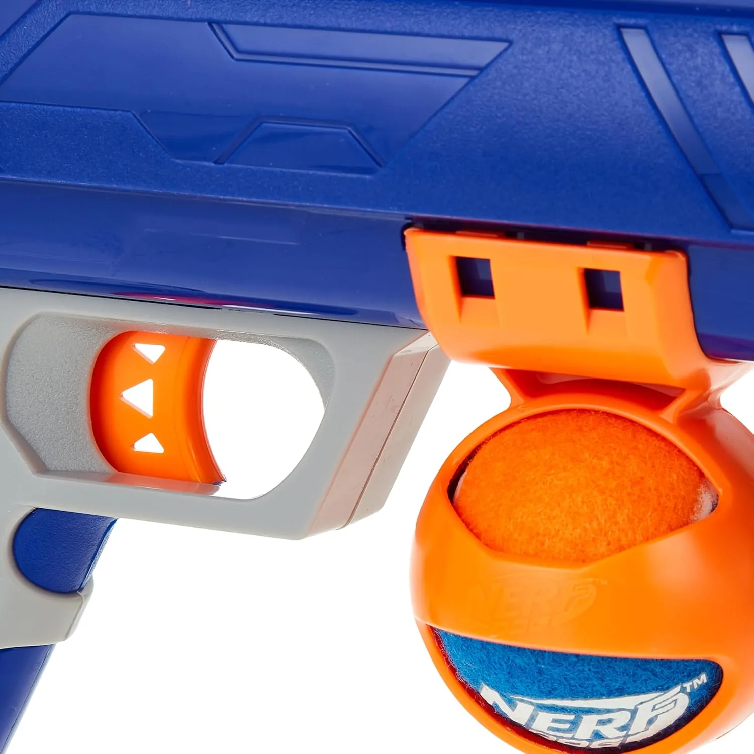 Nerf Dog Tennis Ball Blaster Dog Toy Blue/Orange, 16 Inch Compact Blaster with 1 Ball