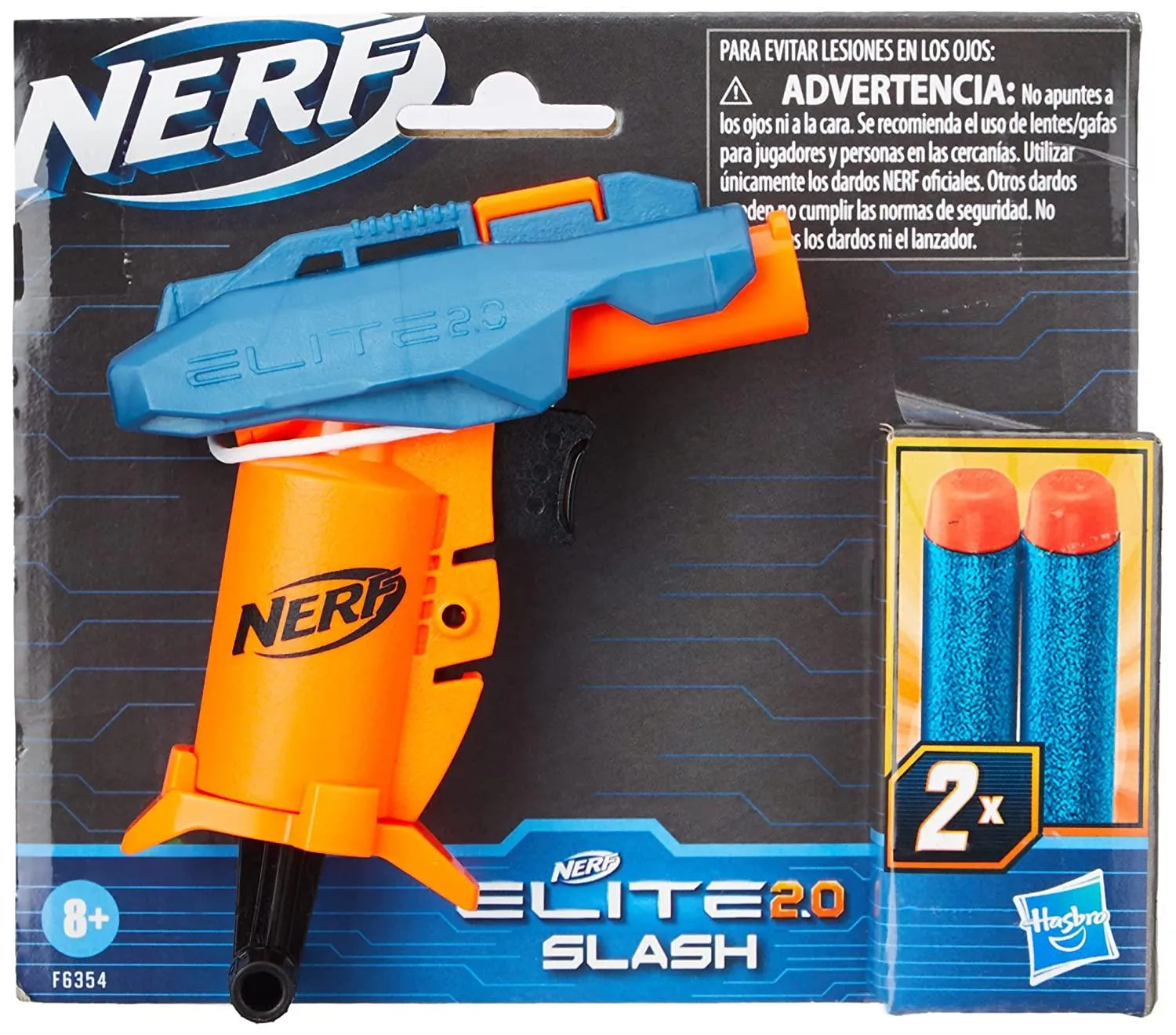 Nerf Elite 2.0 Slash Blaster, Includes 2 Nerf Elite Darts, Pull to Prime Handle, Toy Foam Blaster for Outdoor Kids Games