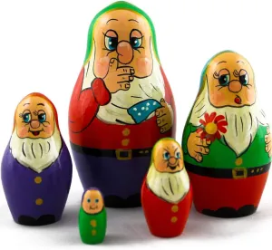 Nesting Dolls Hand Painted Fairy Dwarfs 5 pcs