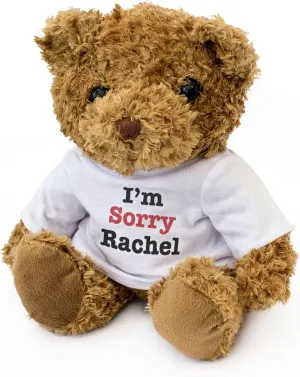 New - I AM Sorry Rachel - Teddy Bear - Cute Soft Cuddly - Gift Present Apology