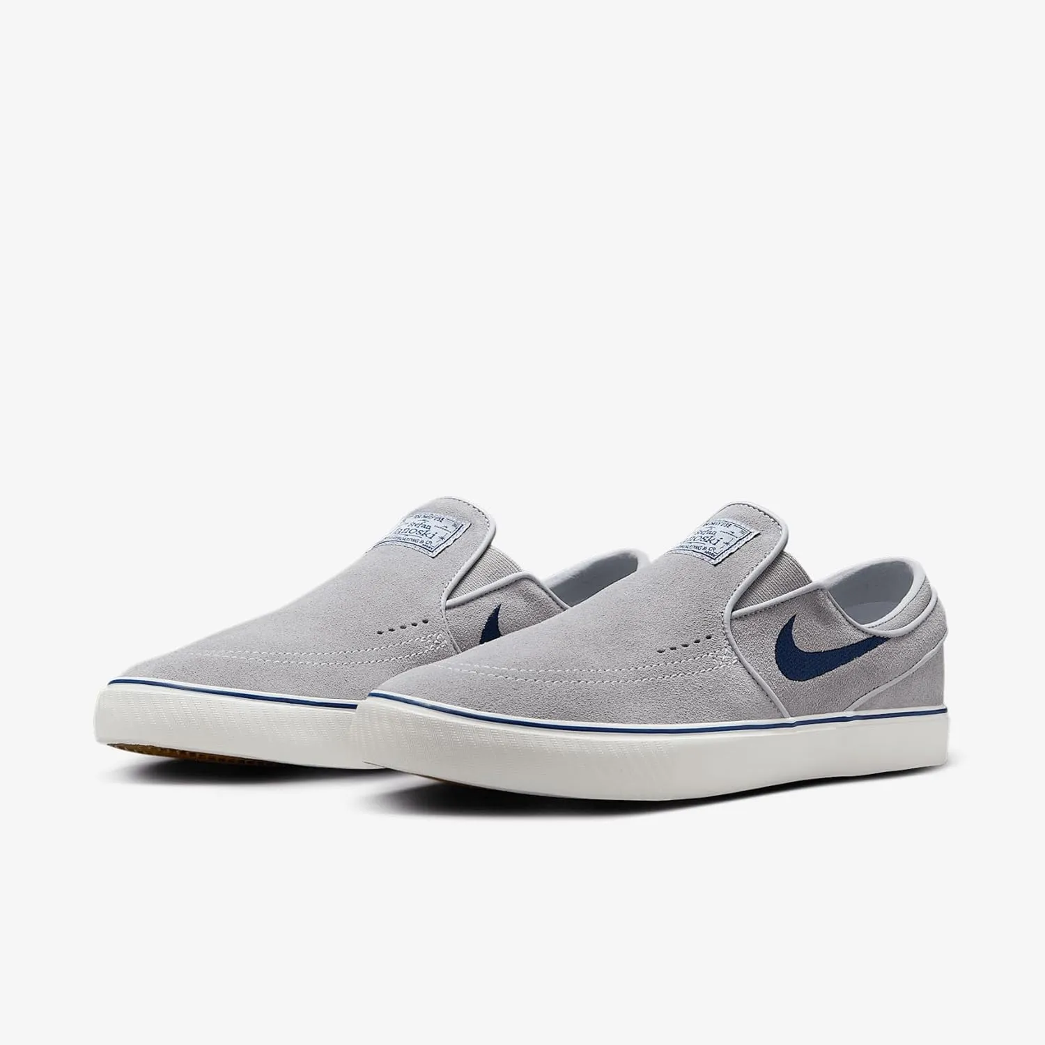 Nike SB Janoski  Slip Skate Shoes (FN5893-002, Wolf Grey/Wolf Grey/Summit White/Navy)