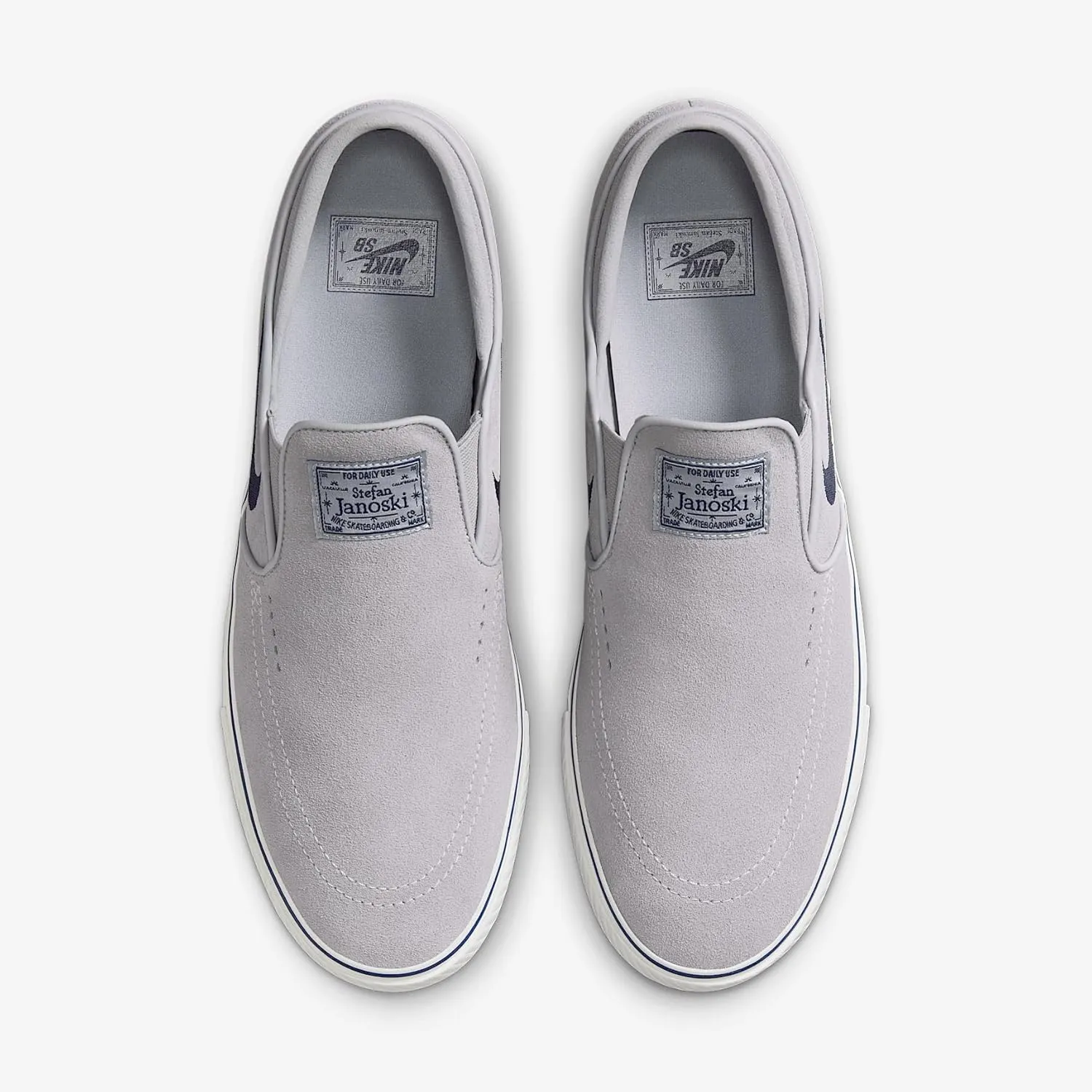 Nike SB Janoski  Slip Skate Shoes (FN5893-002, Wolf Grey/Wolf Grey/Summit White/Navy)