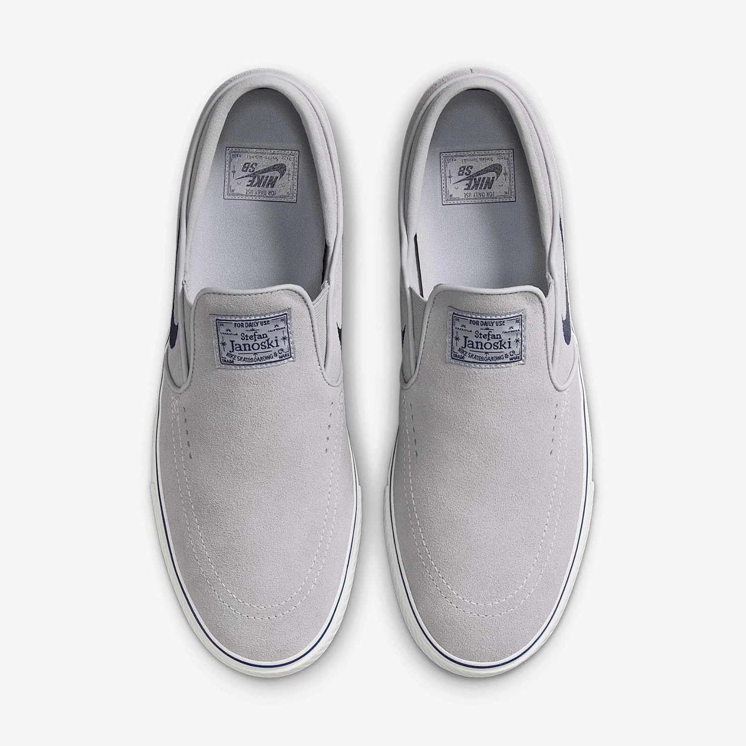Nike SB Janoski  Slip Skate Shoes (FN5893-002, Wolf Grey/Wolf Grey/Summit White/Navy)