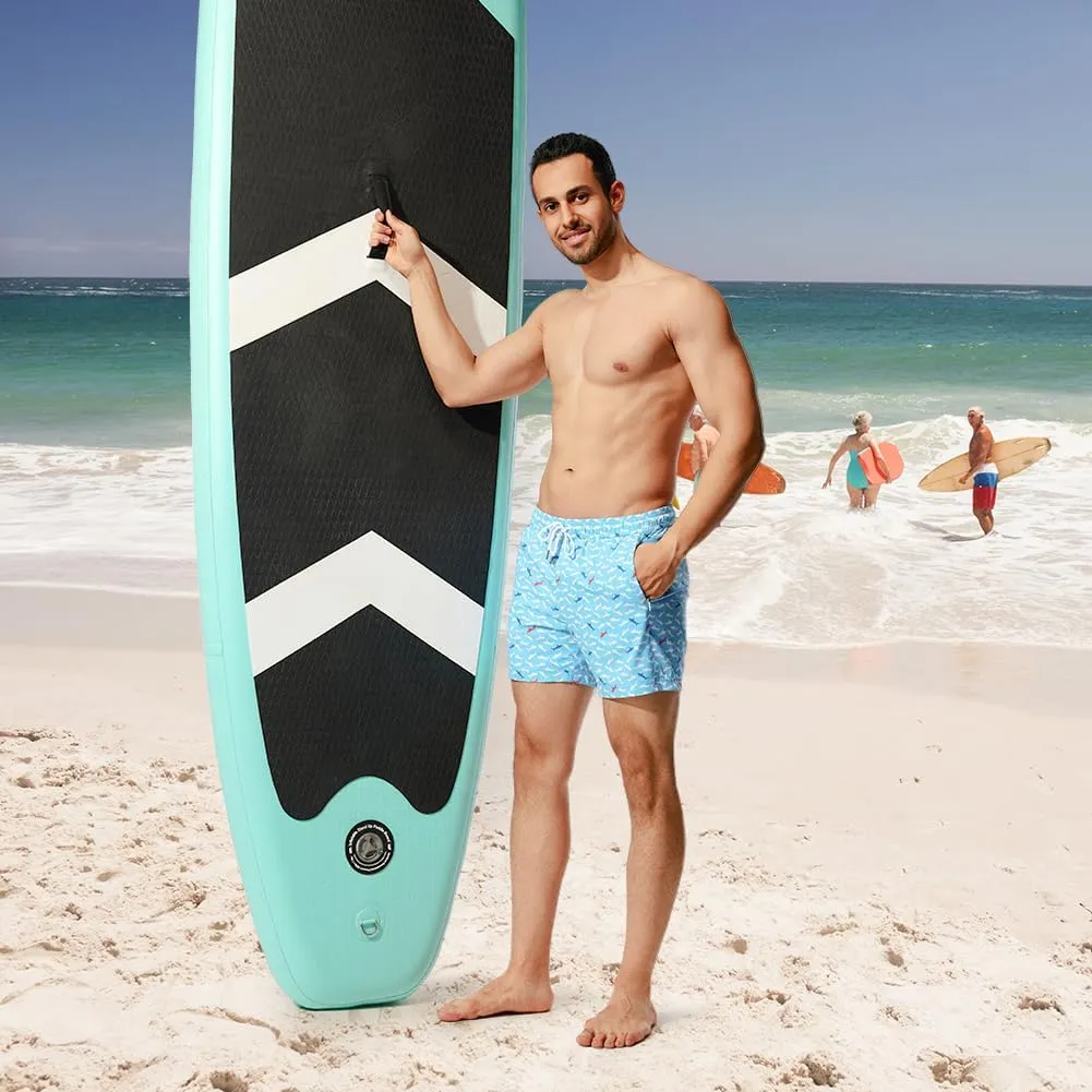 NIMENJOJA Mens 5" Swim Trunks with Compression Liner Stretch Board Shorts Quick Dry Zipper Pockets Beach Shorts