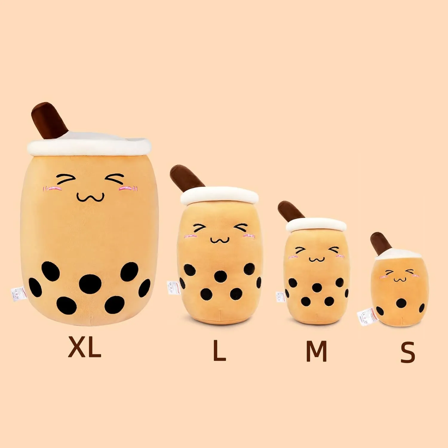Niuniu Daddy Large Boba Tea Stuffed Animals, 24   inch Jumbo Boba Plush, Cute Bubble Tea Plushie, Brown