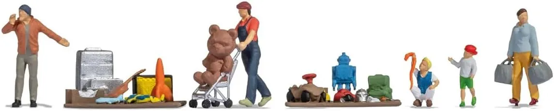 Noch H0 Flea Market Set of 3 Painted, Standing