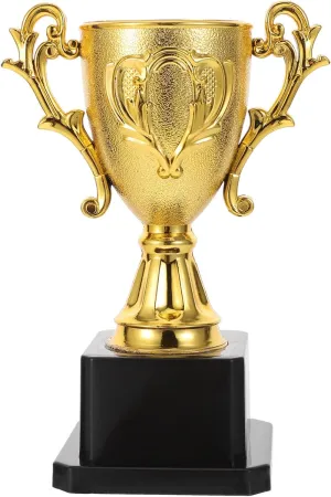 NOLITOY Small Gold Trophies for Kids, 5.6 Inch Plastic Soccer Trophy Cup for Sports Tournament, Party Favors, Competition, Recognition, Achievement, Awards or Prizes