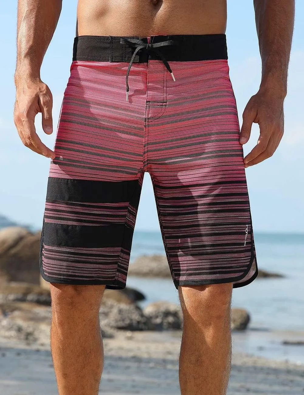 Nonwe Men's Swim Trunks Quick Dry Water Sports Beach Board Shorts with Liner