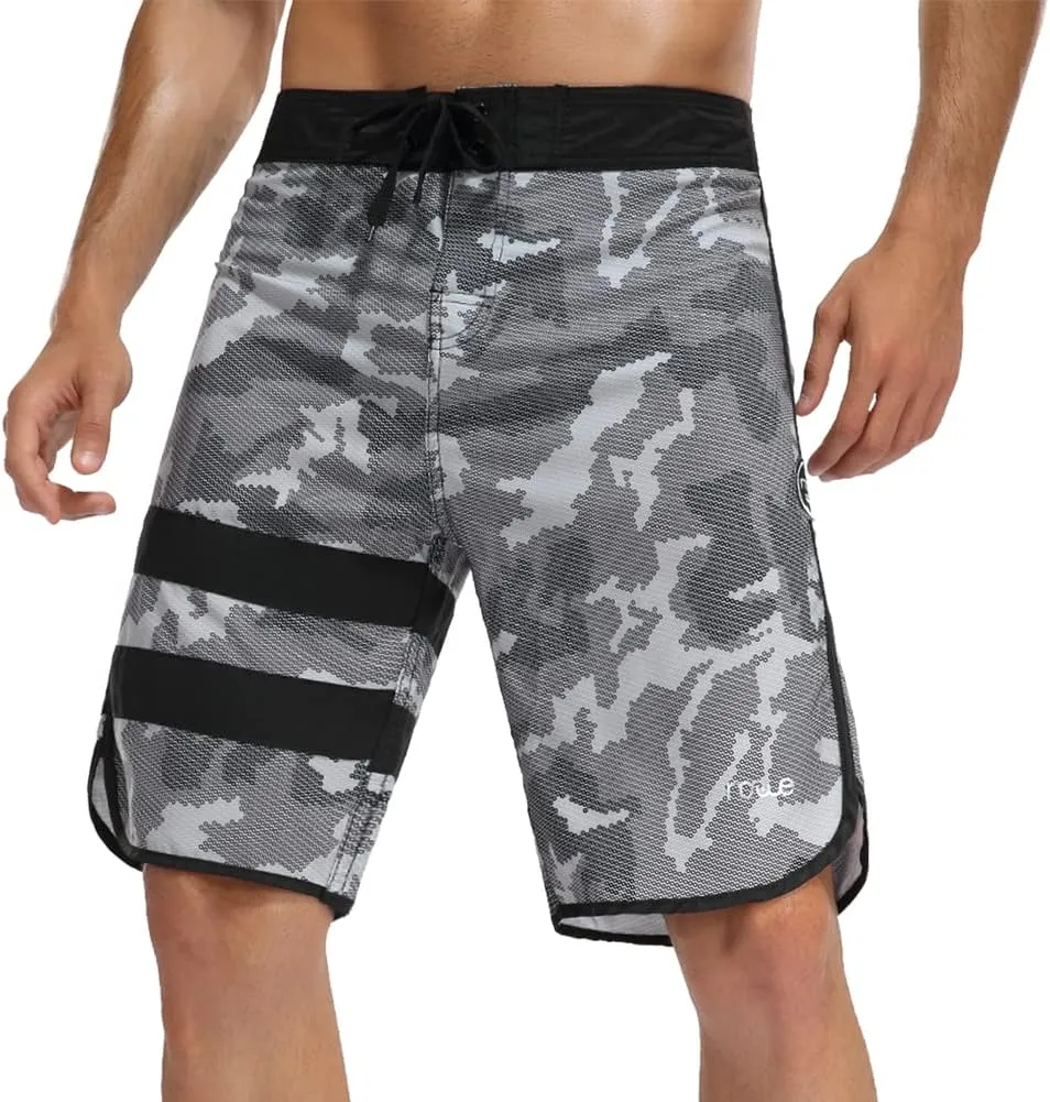 Nonwe Men's Swim Trunks Quick Dry Water Sports Beach Board Shorts with Liner