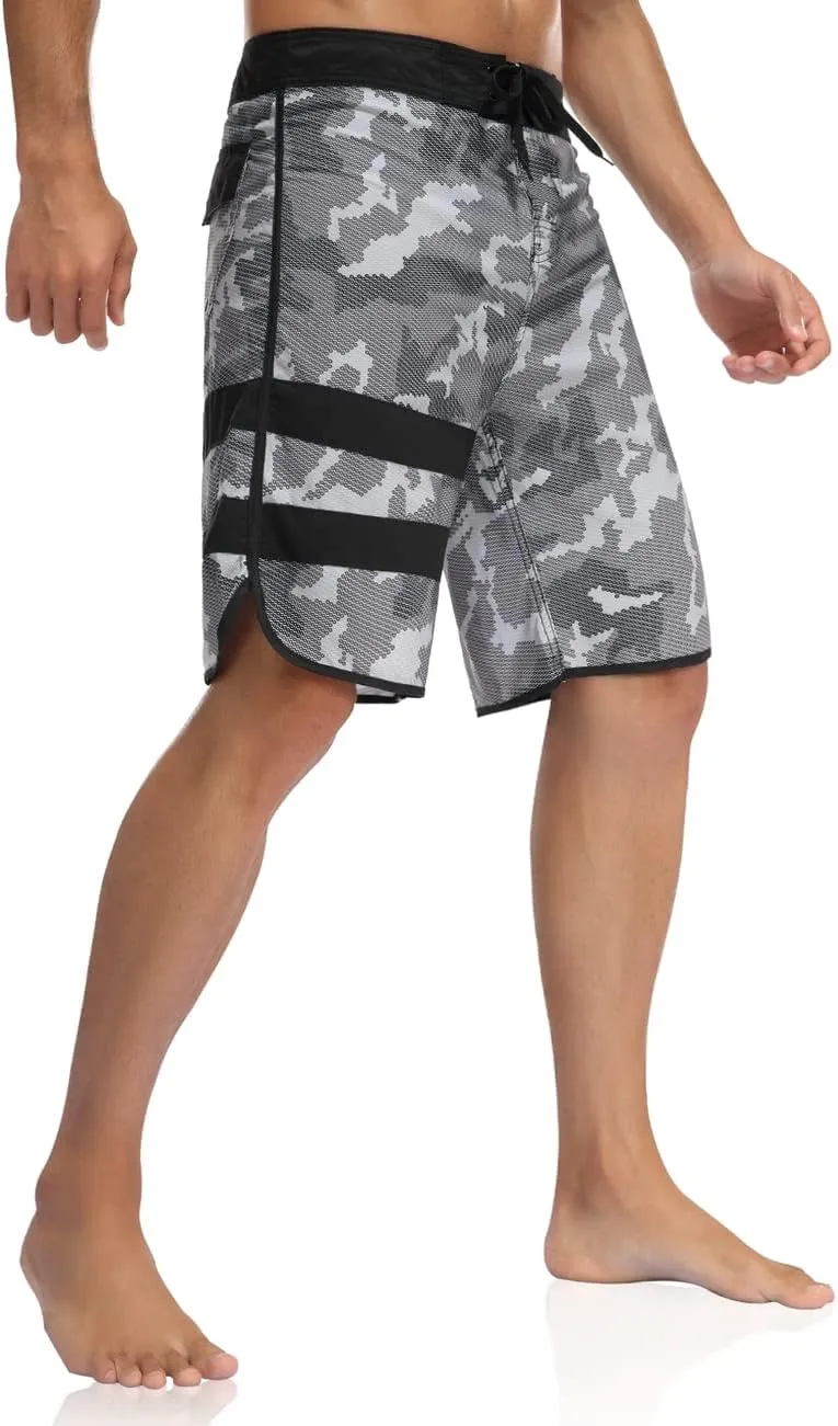 Nonwe Men's Swim Trunks Quick Dry Water Sports Beach Board Shorts with Liner