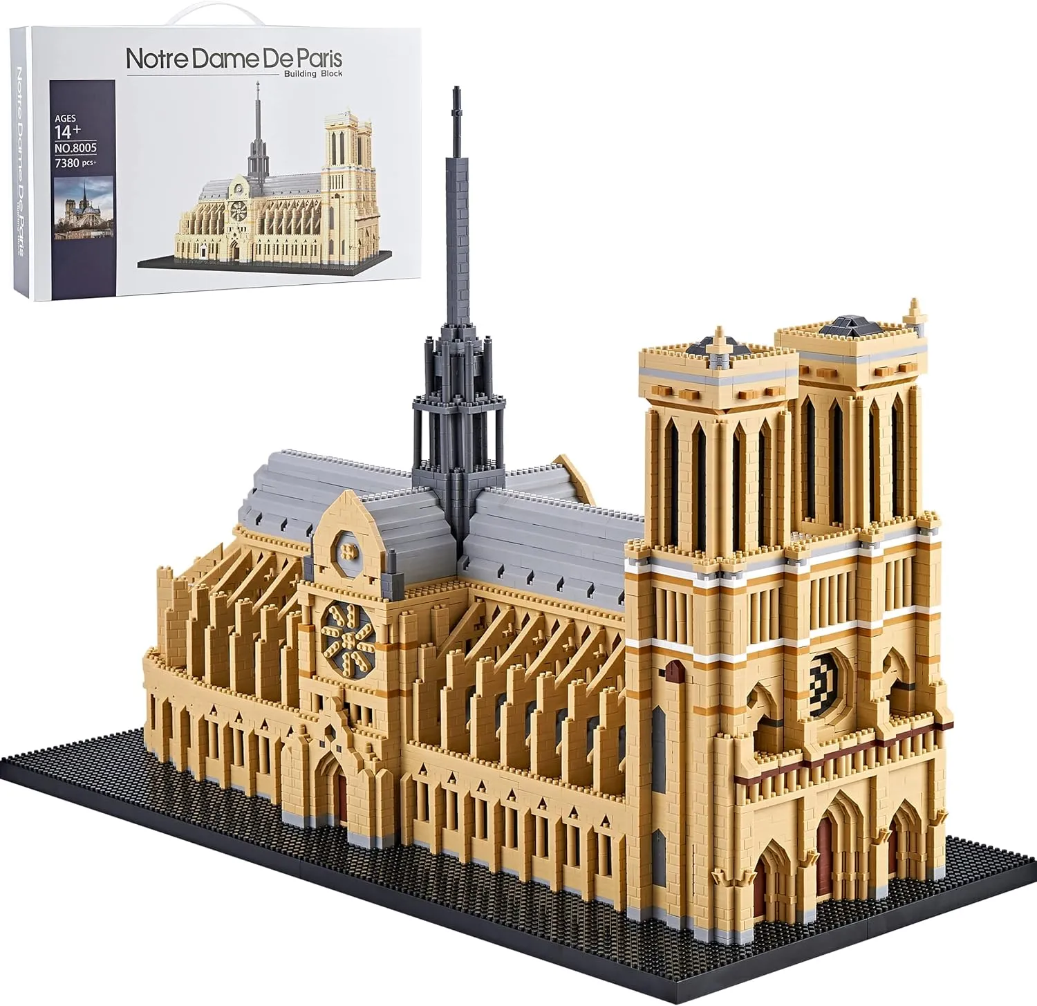 Notre Dame De Paris World Famous Micro Building Blocks Collection Model Architecture Sets for Adults 7380 PCS, Ideas DIY Mini Bricks Toy Present for Kids