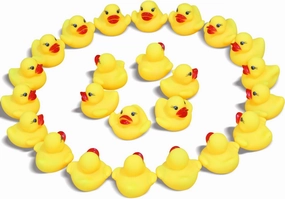 Novelty Place 24Pcs Rubber Duck Float Ducky Baby Bath Shower Toy, Yellow Mini Bath Duckies for Toddlers and Kids Birthday Gift Party Favor Bathtub Decoration