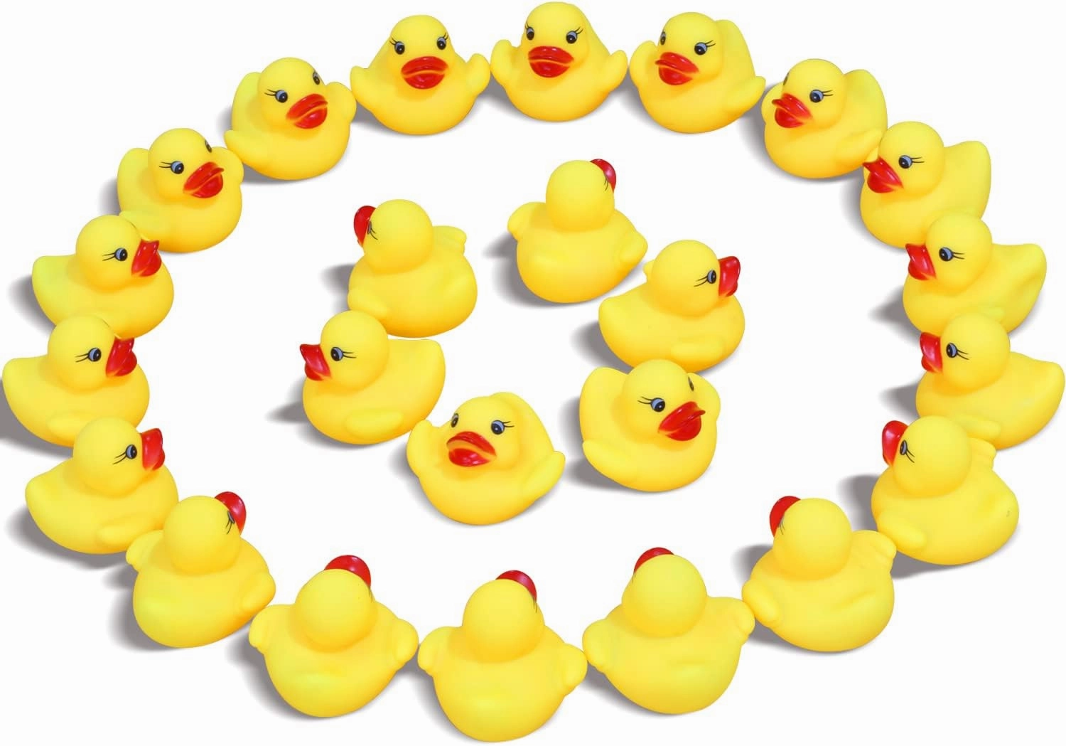 Novelty Place 24Pcs Rubber Duck Float Ducky Baby Bath Shower Toy, Yellow Mini Bath Duckies for Toddlers and Kids Birthday Gift Party Favor Bathtub Decoration