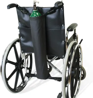 NYOrtho Oxygen Tank Holder for Wheelchair - Bariatric Size - D & E Cylinder Carrier Bag with Adjustable Straps - Heavy Duty, Waterproof, Easy to Clean Oxygen Accessory - Made in USA (22"-26")