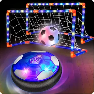Officygnet Hover Soccer Ball Set with 2 Light-Up Goals, Soccer Ball Game Toys for 3 4 5 6 7 8-12 Year Old Boy, Light-Up Soccer Toys for Kids 3-5, 4-8, 6-8, Ideal Xmas Birthday Gifts for Age 8-10-12