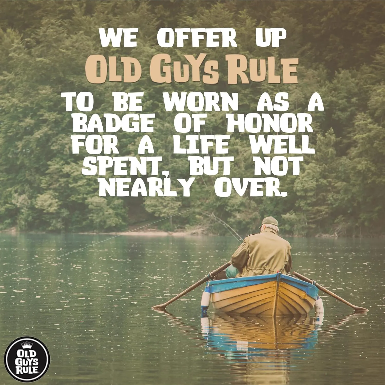 OLD GUYS RULE Men's Graphic T-Shirt, Bucket List Funny Novelty Tee for Fishing, Camping, Beer Drinkers