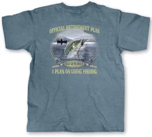 OLD GUYS RULE Men's Graphic T-Shirt, Official Retirement Plan Novelty Tee for New Retirees, Fishermen