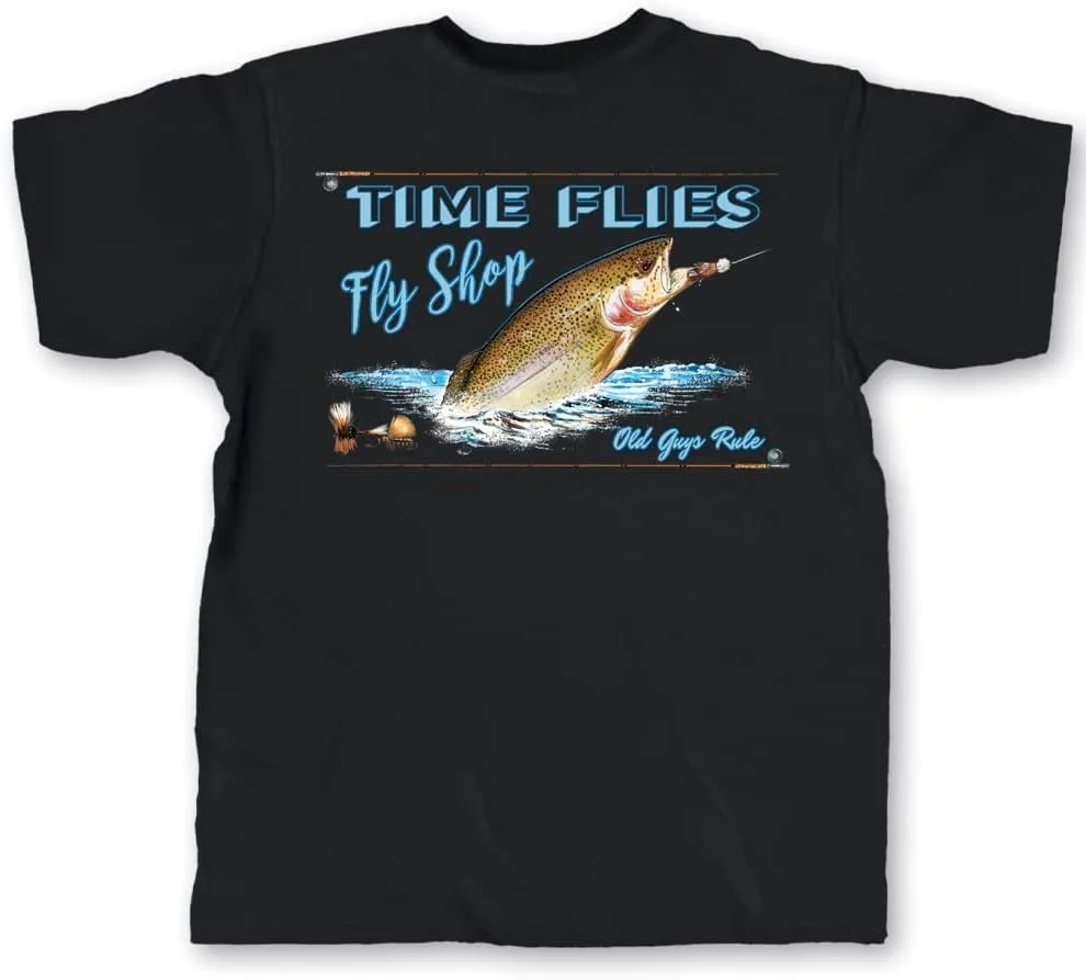 OLD GUYS RULE Mens Graphic T-Shirt, Vintage Bamboo - Father's Day, Birthday Gift - Funny Novelty Tee for Fishing, Outdoorsmen