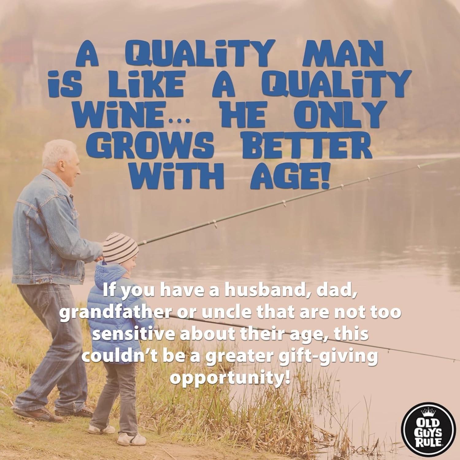 OLD GUYS RULE Men's Graphic T-Shirt, Reel Marlin - Father's Day, Birthday Gift - Novelty Tee for Beach Vacation, Fishing