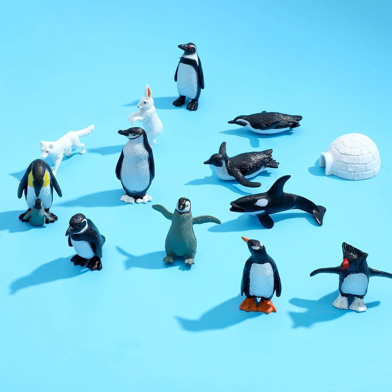 ONEST 27 Pieces Mini Arctic Animals Figurines Set Polar Animal Toys Plastic Arctic Tundra Deer Toy Animal Small White Bear Polar Fox for Kids Birthday Gift