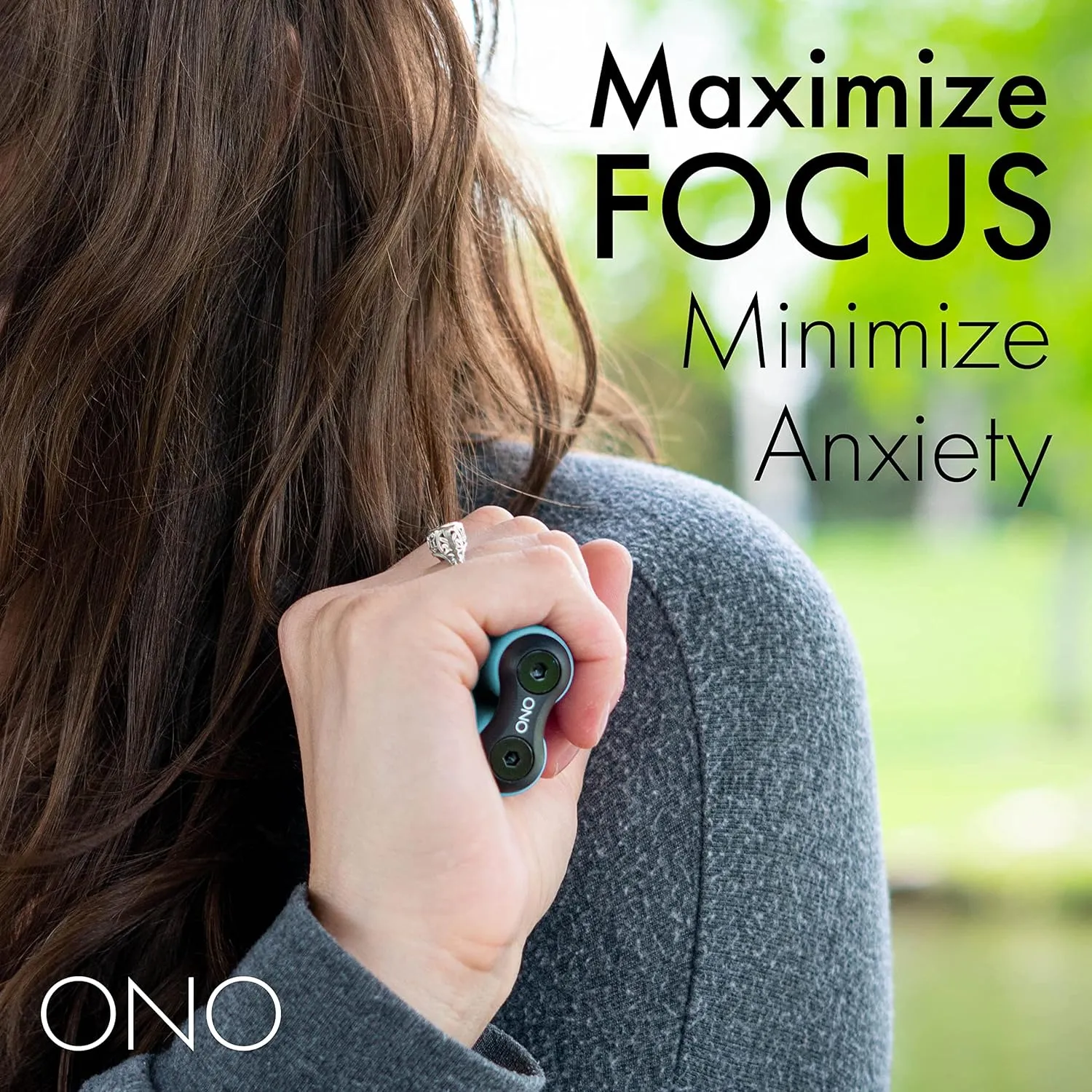 ONO Roller - Handheld Fidget Toy for Adults | Help Relieve Stress, Anxiety, Tension | Promotes Focus, Clarity | Compact, Portable Design (Junior Size/ABS Plastic, Teal)