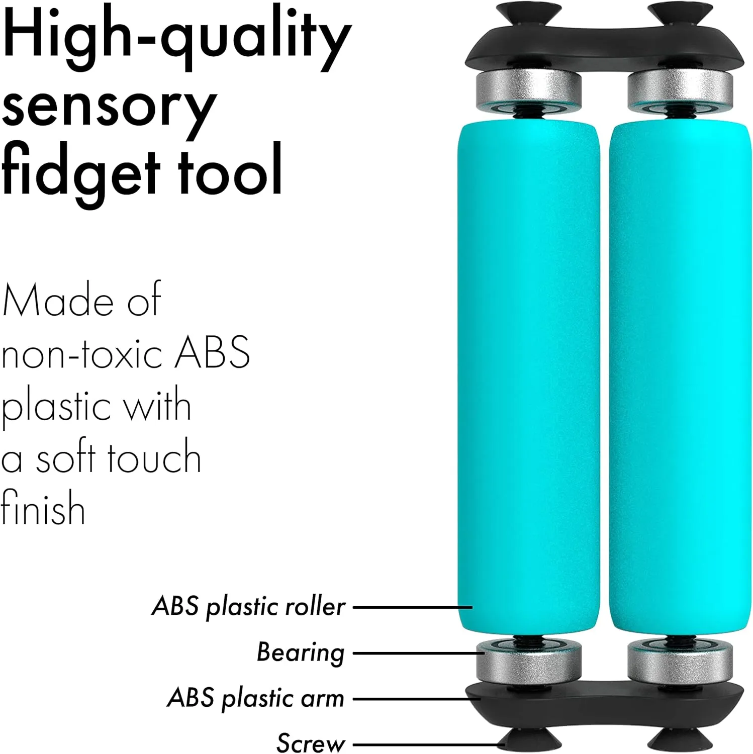 ONO Roller - Handheld Fidget Toy for Adults | Help Relieve Stress, Anxiety, Tension | Promotes Focus, Clarity | Compact, Portable Design (Junior Size/ABS Plastic, Teal)