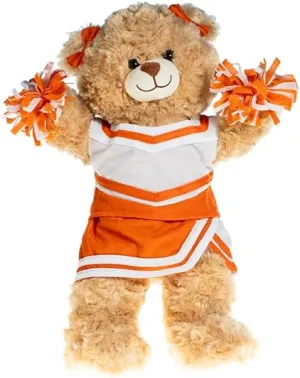 Orange and White Cheerleader Uniform for 6-10 inch Plush Toys, Soft, Comfortable, and Stylish Outfit for Stuffed Animals, Ideal for Play, Display, and Customizing for Every Occasion