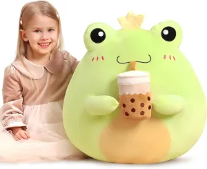 Original 21.5-inch Jumbo Frog Plush Pillow Stuffed Animal Toy,Giant Big Size Cute Soft Toys Cuddle Plushie,Gift for Kids Girls Children