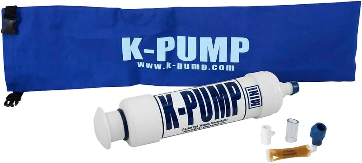 Outcast K-Pump - No-Hose High-Volume 9-Psi Durable ABS Plastic Boat/Float Tube Inflator with Storage Bag, Lubricant & Inflation Adapters