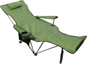 Outdoor Chair Folding Camping Chair Camping Lounge Chair Portable Reclining Camping Chair Folding Seat With Footrest With Headrest Storage Bag Camping Chair Foldable Chair ( Color : Green , Size : 106