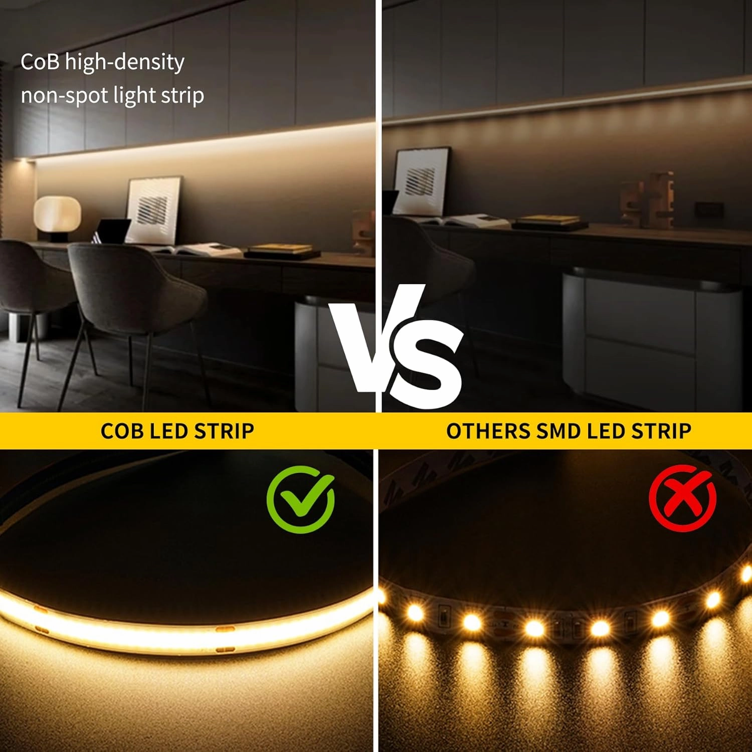 Outdoor LED Strip Lights,2700K Warm White,24V IP67 LED Strips,32.8FTt/10M,CRI90  Waterproof led cob Strip Light for Bathroom,Pool,Garden,Sauna Rooms(Power Not Included)