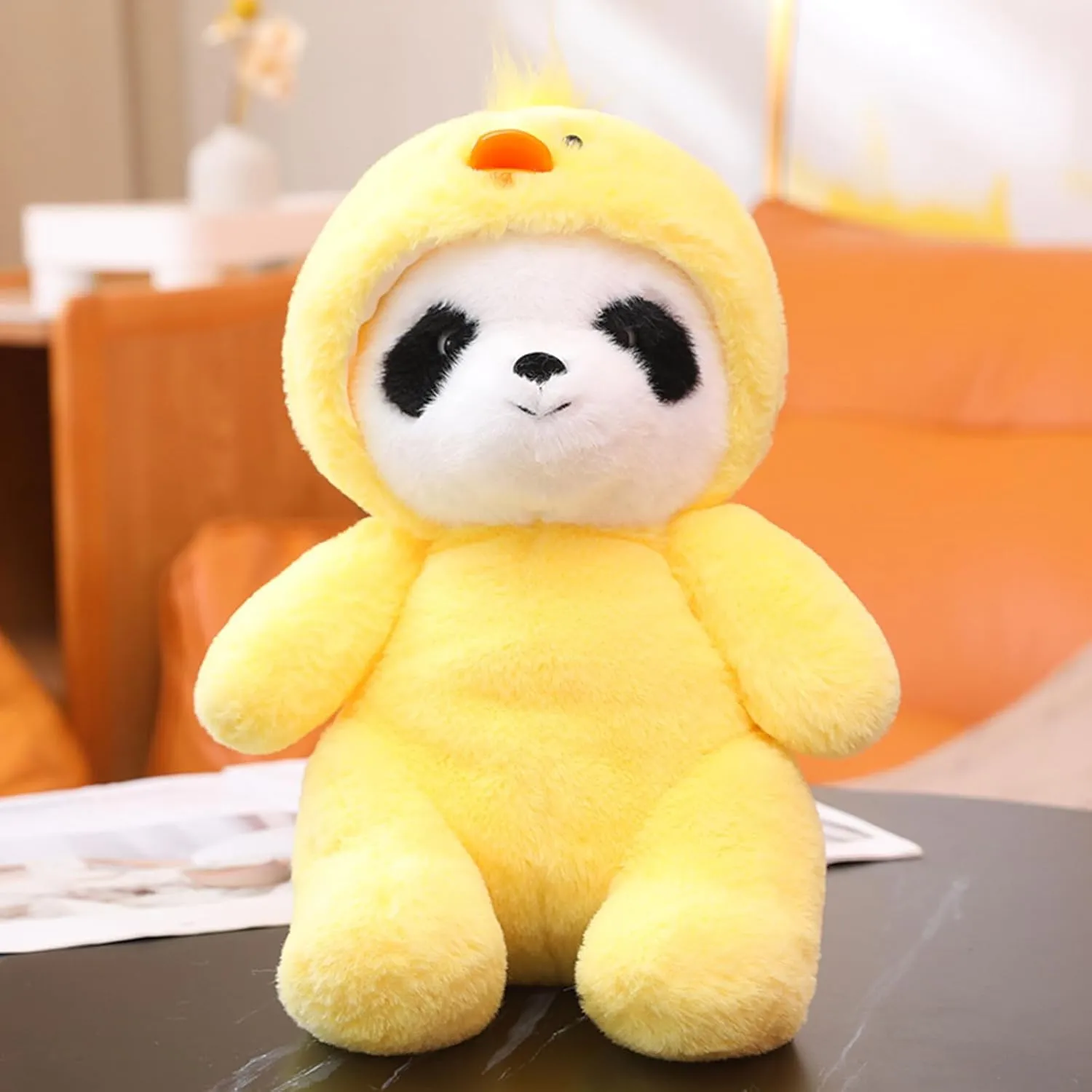 Panda Stuffed Animal in Duck, Panda Bear Wearing Yellow Duck Costume Plush Toys for Kids