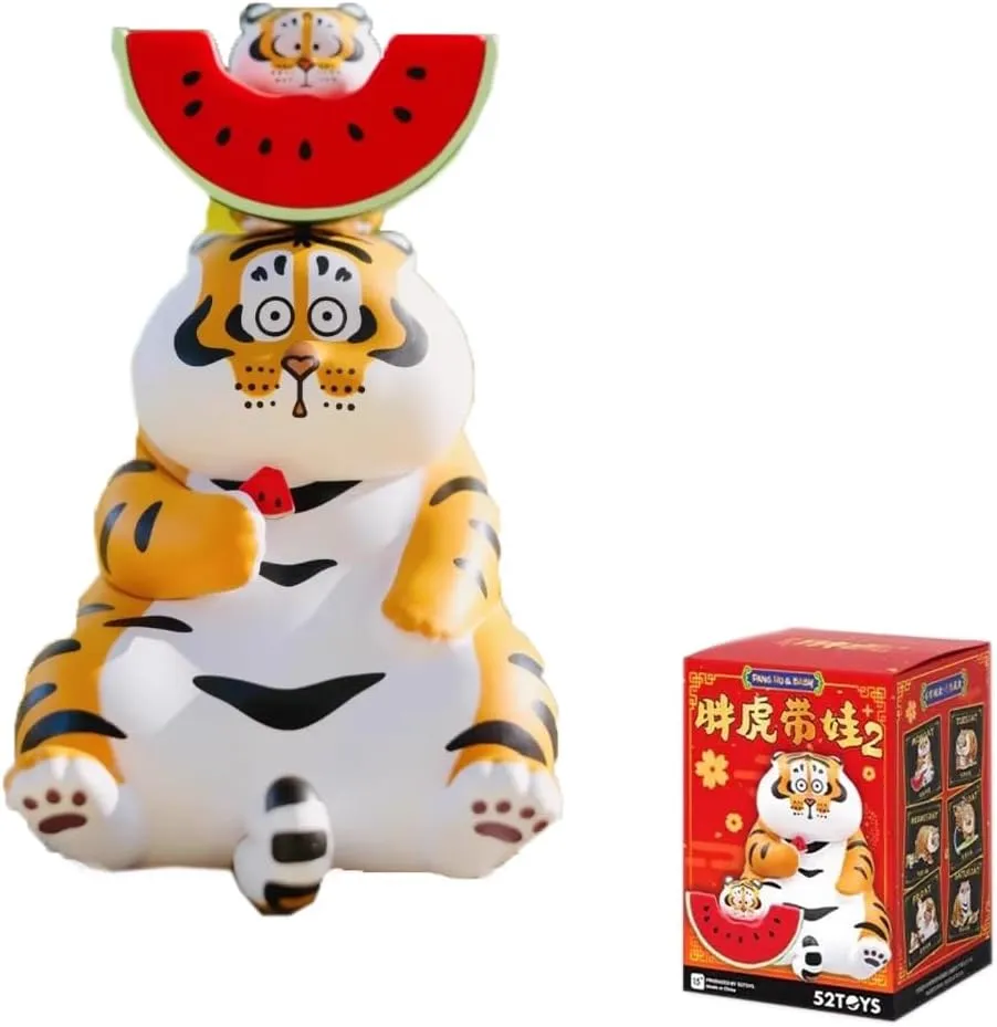 Panghu with Baby Series 2 Series Blind Box Action Figures Mystery Box Cute Random Toys Birthday Gifts Christmas Collectible Toy for Desktop Ornaments, 1PC