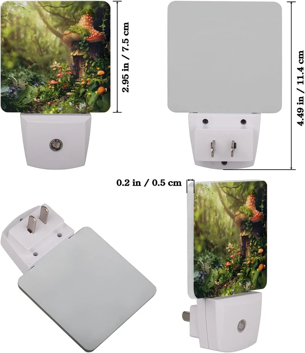 Pardick Dream Fresh Forest Plug in Night Light Set of 2 LED Nightlights Auto Dusk to Dawn Sensor Nightlight Lamp for Kids Boy Girls Room Bedroom Bathroom Kitchen Hallway Nursery Stairs Decor