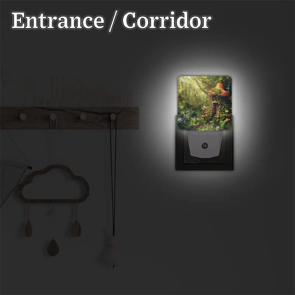 Pardick Dream Fresh Forest Plug in Night Light Set of 2 LED Nightlights Auto Dusk to Dawn Sensor Nightlight Lamp for Kids Boy Girls Room Bedroom Bathroom Kitchen Hallway Nursery Stairs Decor