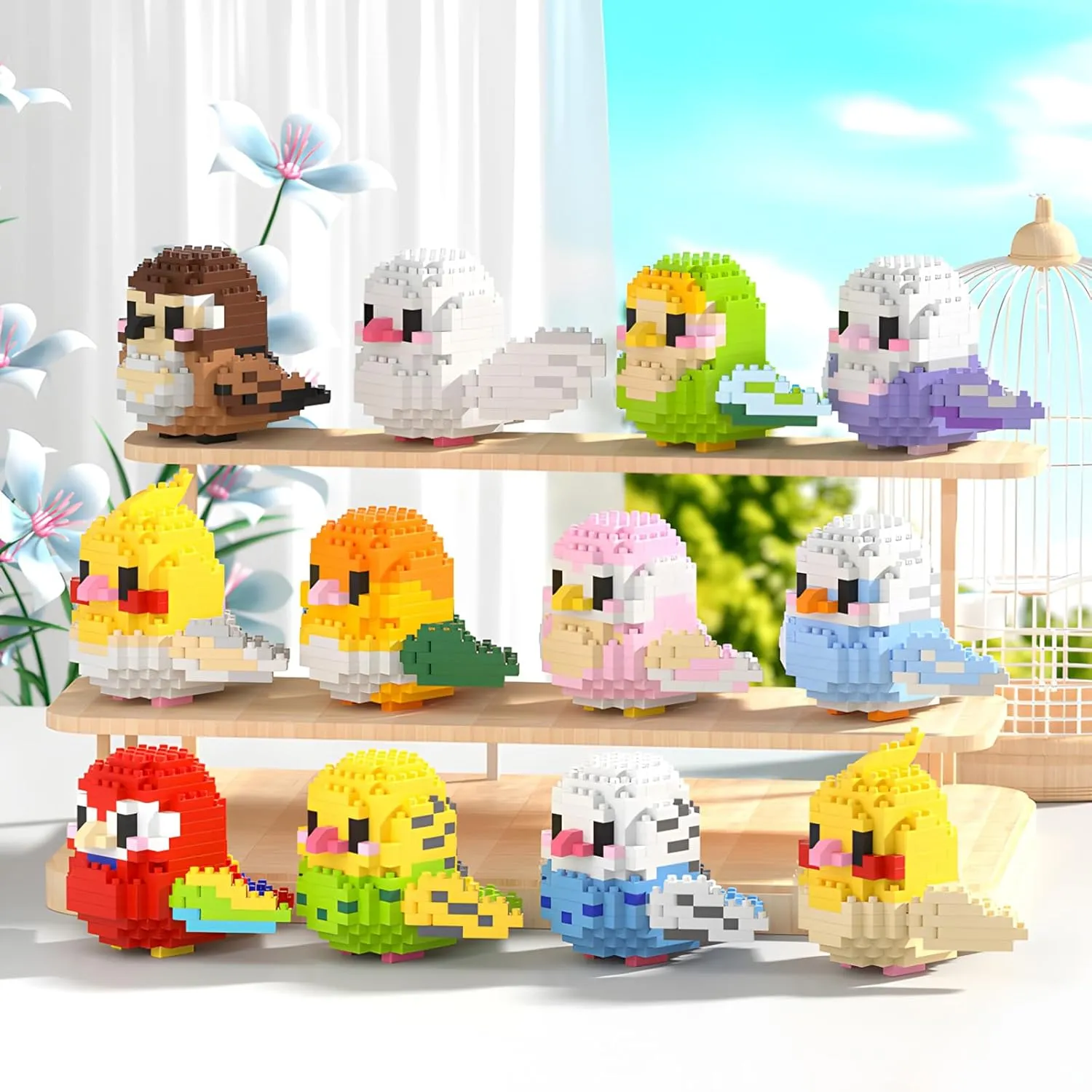 Parrots Micro Mini Building Block Sets Birthday Gift for Kids, Animals Buildling Model Kits, Mini Bricks Birds Series Toys for Kids（6 Boxes）