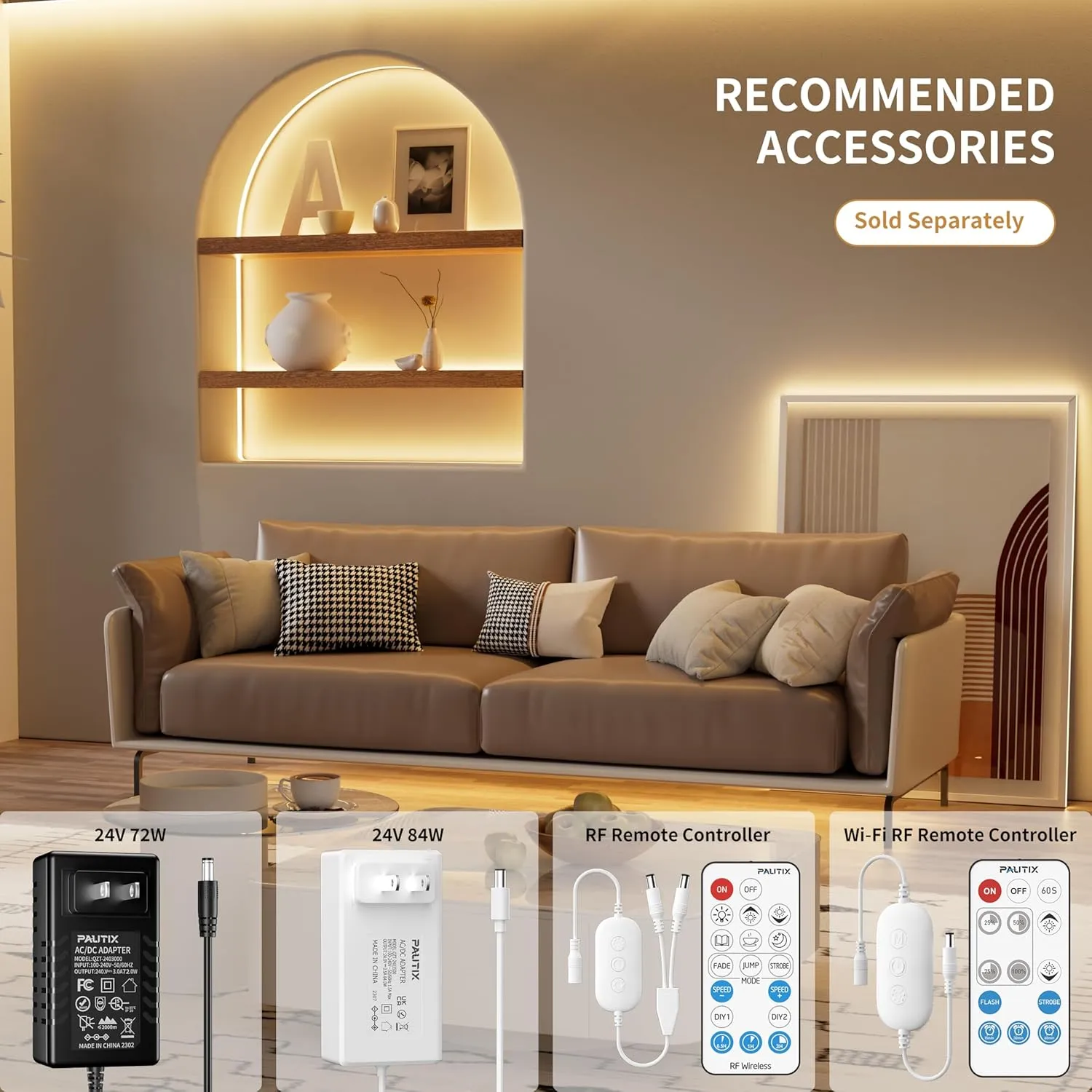 PAUTIX COB LED Strip Light 32.8ft/10m 5040LEDs Warm White 2700K,High Lumen Flexible CRI93  LED Tape Super Bright DC24V,for Cabinet Home DIY Lighting Projects(Power Supply & Controller Not Included)