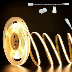 PAUTIX COB LED Strip Light 32.8ft/10m 5040LEDs Warm White 2700K,High Lumen Flexible CRI93  LED Tape Super Bright DC24V,for Cabinet Home DIY Lighting Projects(Power Supply & Controller Not Included)