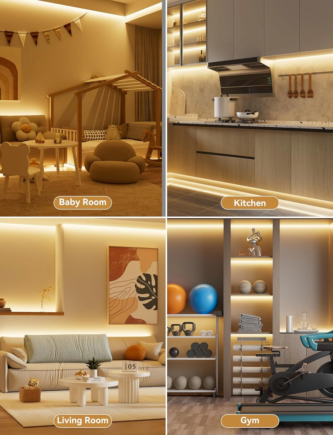 PAUTIX COB LED Strip Light 16.4ft,Engineering Level UL Listed Warm White 2700K,CRI93  Super Bright High Lumen,Dimmable 24V Flexible LED Tape Light with RF Remote,for Cabinets,Home&Office DIY Lighting