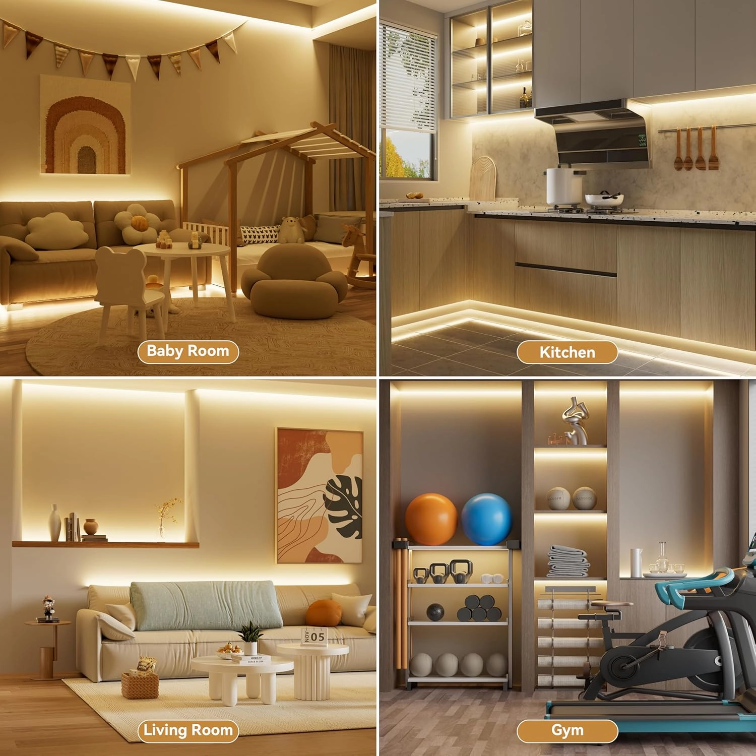PAUTIX COB LED Strip Light 32.8ft,Engineering Level UL Listed Warm White 3000K,CRI93  Super Bright High Lumen,Dimmable 24V Flexible LED Tape Light with RF Remote,for Cabinets,Home&Office DIY Lighting