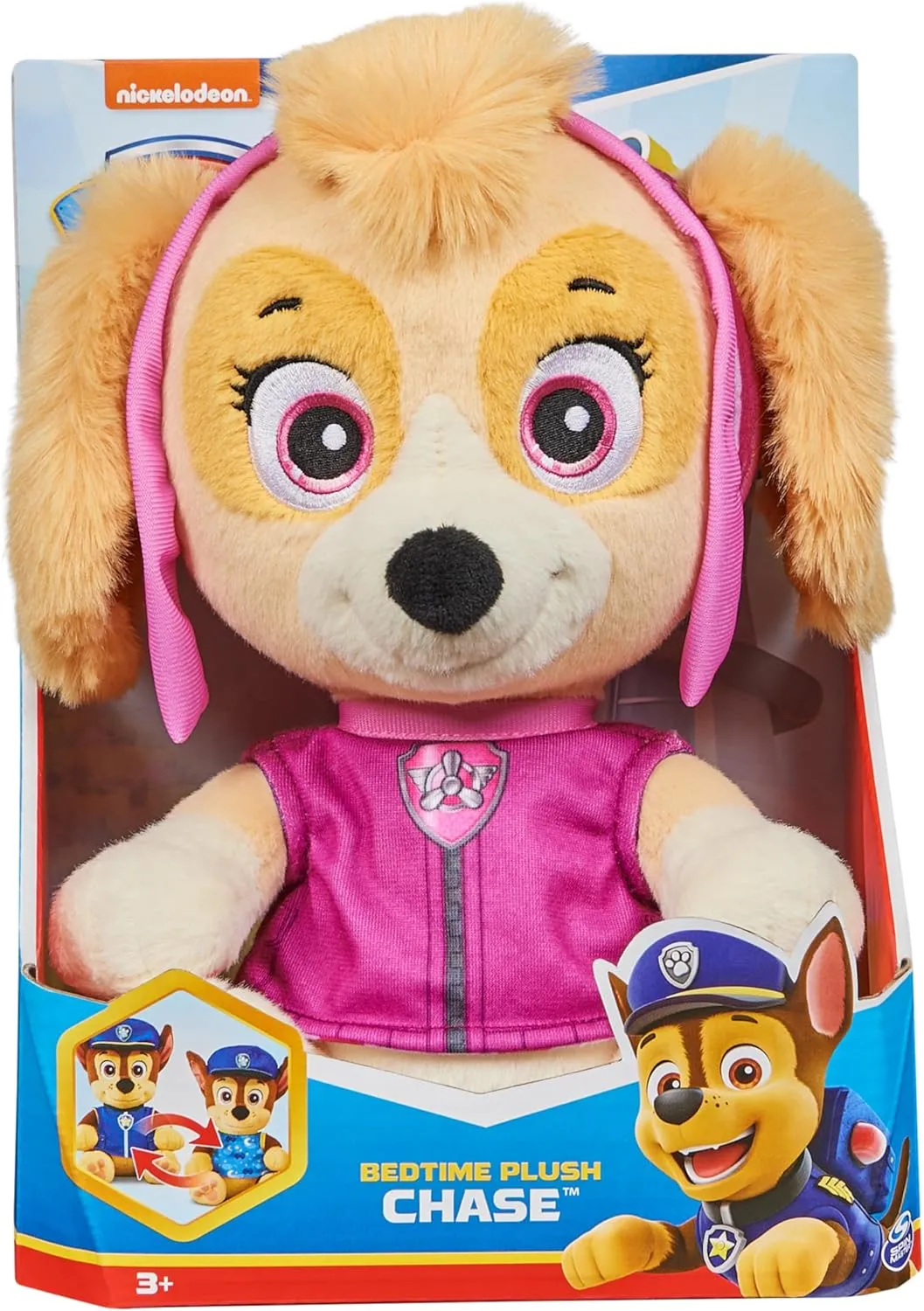 Paw Patrol, Bedtime Plush Skye, 10-Inch Stuffed Animal with Reversible Outfit, Kids Toys for Boys & Girls Ages 3 and Up