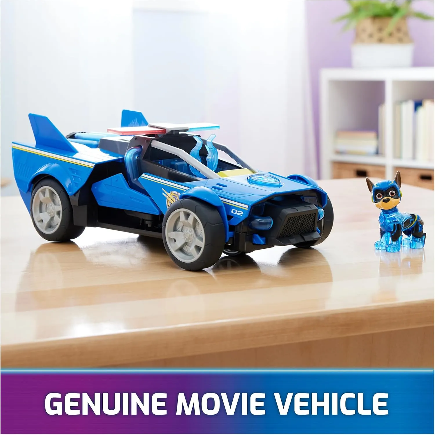 Paw Patrol: The Mighty Movie, Chase's Mighty Transforming Cruiser with Mighty Pups Action Figure, Lights and Sounds, Kids Toys for Boys & Girls 3 