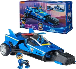 Paw Patrol: The Mighty Movie, Chase's Mighty Transforming Cruiser with Mighty Pups Action Figure, Lights and Sounds, Kids Toys for Boys & Girls 3 